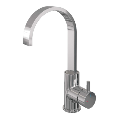 Brauer Chrome Edition wastafelkraan - model B - opbouw - hoog - platte uitloop - chroom