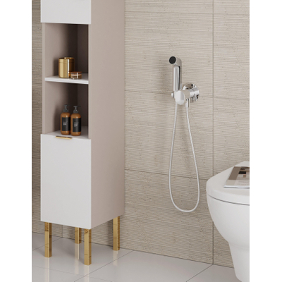 Hansgrohe Bidet - handdouche - 1jet S - ecosmart - voor koud water - met porter en doucheslang - 125 cm - mat zwart