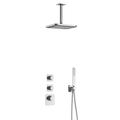 Hotbath Gal IBS40 regendoucheset inbouw - 2 functies - 15cm plafondarm - 22cm vierkante hoofddouche - chroom