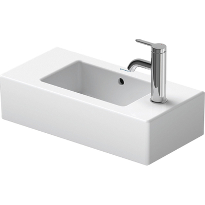 Duravit Vero lave-mains 50x25cm avec trou de robinet à droite avec trop-plein Wondergliss blanc