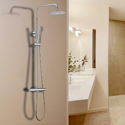 Xellanz Twenty eco ensemble de douche à effet pluie thermostatique apparent rond chrome