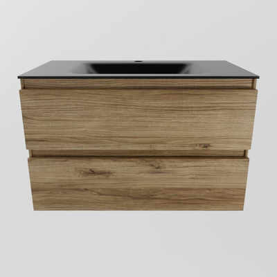 Mondiaz Aivy badmeubelset - 80x45x50cm - 1 kraangat - 1 wasbak urban Solid surface - Midden - 2 lades - Zonder spiegel - Melamine Chai