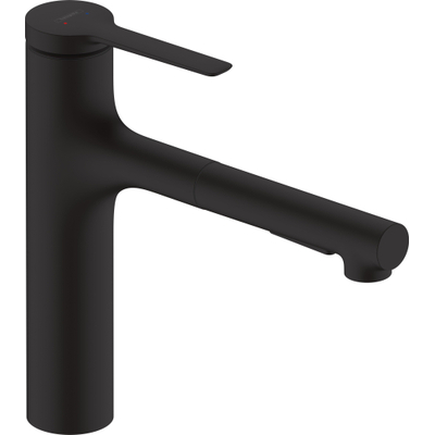 Hansgrohe Zesis m33 1 greeps keukenkraan - 160 metalen uittrekbare. vuistdouche - 2jet - mat zwart