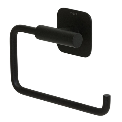 Tiger Colar Set d'accessoires de toilettes - porte-rouleau de papier toilette - sans clapet - porte-balai de toilettes - patère - autocollant - noir