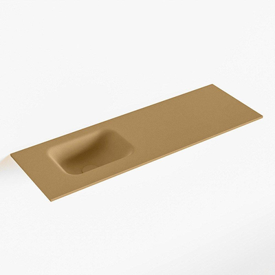 Mondiaz LEX Lavabo - 90x30x0.9cm - vasque à gauche - sans trous de robinet - pour meuble de WC - Solid surface - Oro