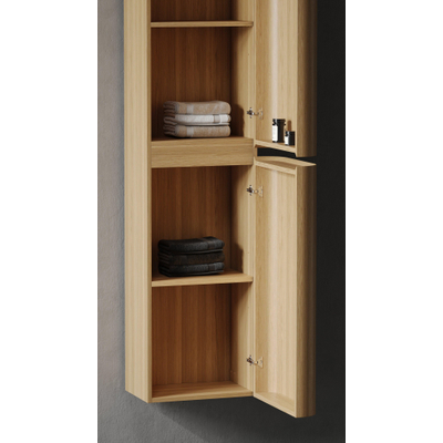 Royal Plaza Terra Hoge Kast - 170x35x40cm - 2 deuren - afgeronde hoeken - sandwood (licht eiken)
