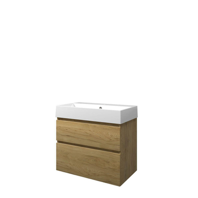 Proline loft ensemble de meubles de salle de bains 80x46x70cm meuble inférieur un chêne idéal symétrique avec 1 trou pour robinetterie porcelaine blanc brillant