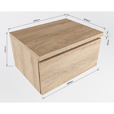 MONDIAZ BUKLA module - 60cm - avec tiroir - Dark brown