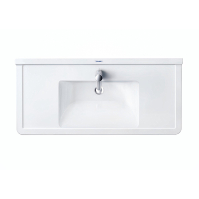 Duravit Starck 3 Wastafel - 105x48.5cm - 1 kraangat overloop - wit