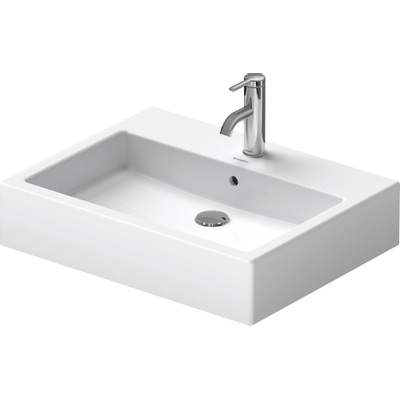 Duravit Vero Opbouwwastafel - geslepen - met kraangat - met overloop - 59.5x46.5cm - met wondergliss - inclusief bevestiging - wit