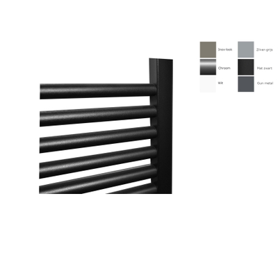 Sanicare electrische design radiator 111,8 x 45 cm. mat zwart met WiFi thermostaat zwart