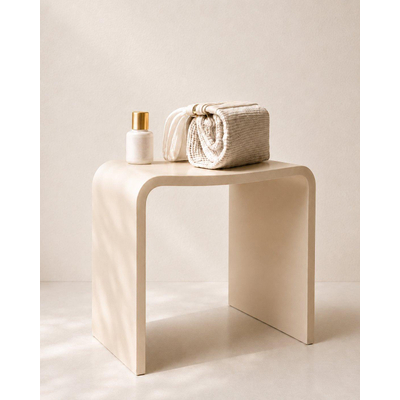 Wiesbaden Zita tabouret - 40x30x42.5cm - surface solide - beige
