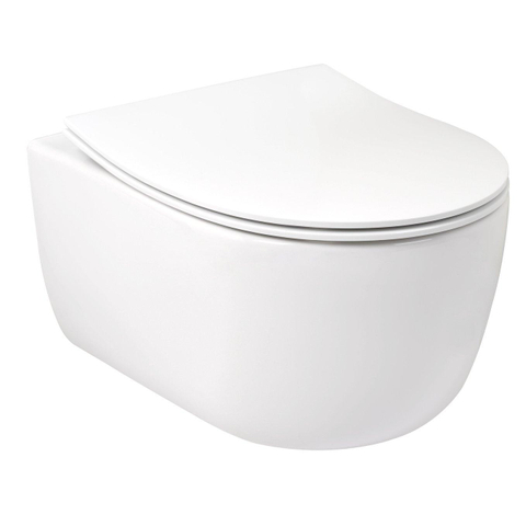 Plieger Kansas hangtoilet – compact – Rimless – 36 x 49 cm – met slim softclose zitting – glans wit SW499848