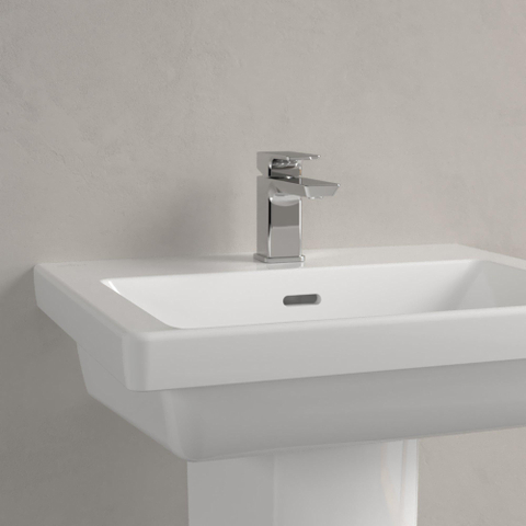 Villeroy & Boch Subway 3.0 wastafel - met kraangat - met overloop - 55x44x16.5cm - White Alpine (glans wit) SW654566