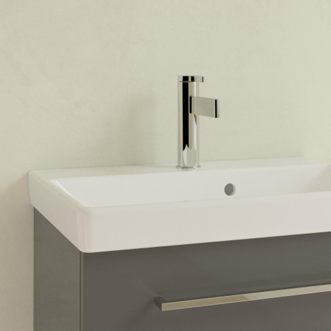 Villeroy & Boch Avento wastafel - compact - 55x37cm - met kraangat - met overloop ceramic plus - White Alpine (glans wit) SW59858