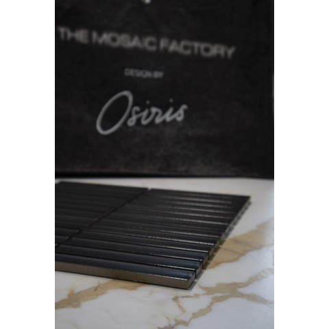 The Mosaic Factory Sevilla mozaïektegel - 29.6x29.9cm - wandtegel - Rechthoek - Porselein Carbon Gray Glans SW1015075