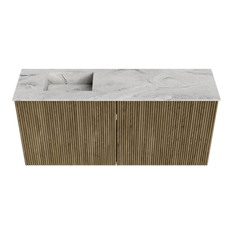 Mondiaz JOYA-DLUX 90cm toiletmeubel - kleur Dusk - Wastafel FAYE positie Links Zonder kraangat kleur Glace. SW1423145