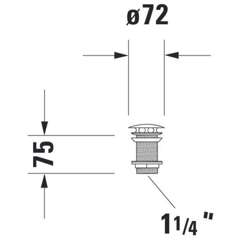 Duravit Philippe Starck 3 Vital Med afvoerventiel - 80mm - voor wastafel - hoogglans chroom 0316393