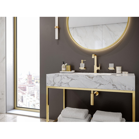 Hansgrohe Metropol Wastafelkraan - 230 met push open waste - met 120° draaibare uitloop 16.5cm - glans goud SW297573