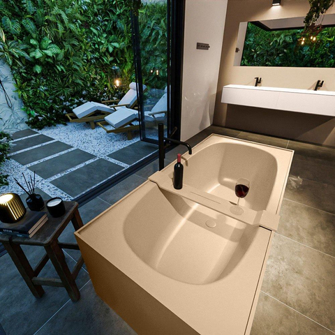 MONDIAZ ROCK Baignoire îlot - 170x70cm - couleur Plata / Talc SW1015106