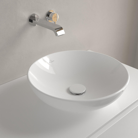 Villeroy & Boch Loop & Friends opzetwastafel - 42cm rond - zonder overloop - White Alpine (glans wit) SW644075