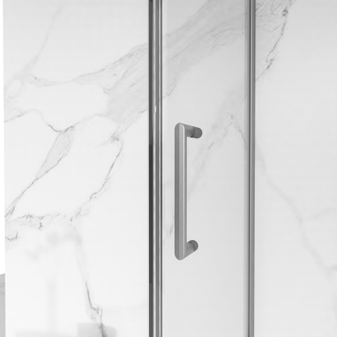 Fortifura Galeria Cabine de douche - 80x80x200 - Profilé - verre de sécurité - anticalcaire - Acier inoxydable brossé PVD (Inox) SW1224422