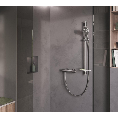 GROHE Grohtherm 800 Cosmopolitan douchethermostaat - 15cm - geborsteld hard graphite (antraciet) SW1477572