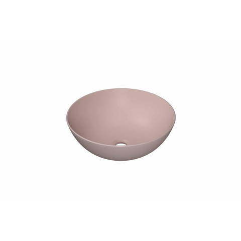INK Otello Large vasque - 40x40x14cm Vasque ronde en porcelaine posée - mat rose poudré SW955791