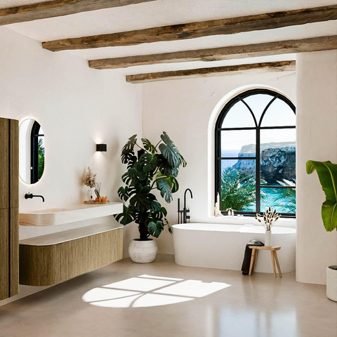 MONDIAZ THOR-DLUX 170cm meuble de salle de bains arrondi gauche + droite couleur Dusk avec 1 tiroir et 2 portes. Vasque suspendue CLOUD gauche sans trou de robinet couleur Meli. SW1465755