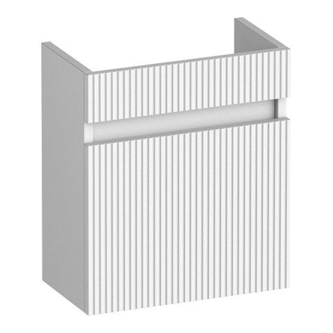 BRAUER Joy Wavy meuble sous-lavabo de toilette - 40x45x22cm - porte ouvrant vers la droite - sans poignée - blanc mat SW1201270