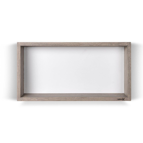 Looox Wood collection Boîte murale 60x30cm avec panneau arrière chêne blanc blanc mat SW73169