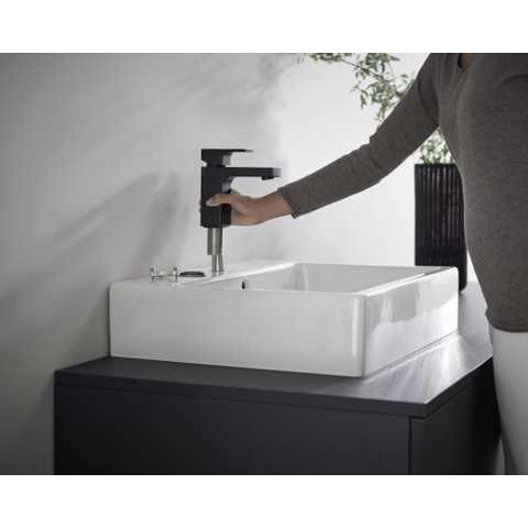Hansgrohe Vernis Shape Eengreeps wastafelmengkraan - 100 - coolstart - met PopUp - trekwaste - mat zwart SW651418