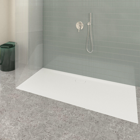 Villeroy & Boch Ecora douchebak - 180x80x3.5cm - afvoer lange zijde - white alpine (wit) SW1558950