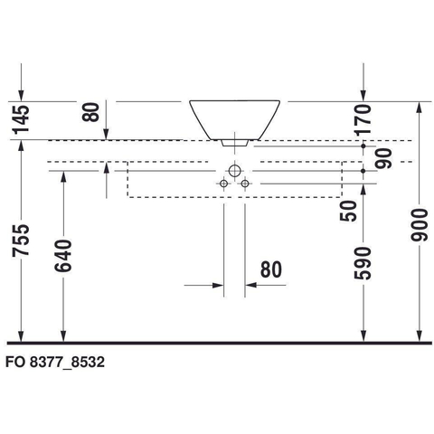 Duravit Starck 1 Opzet wastafel - 33 cm - glans wit 0299903