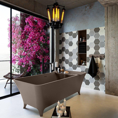 MONDIAZ LUNDY Baignoire îlot - 170x75cm - Smoke SW491593