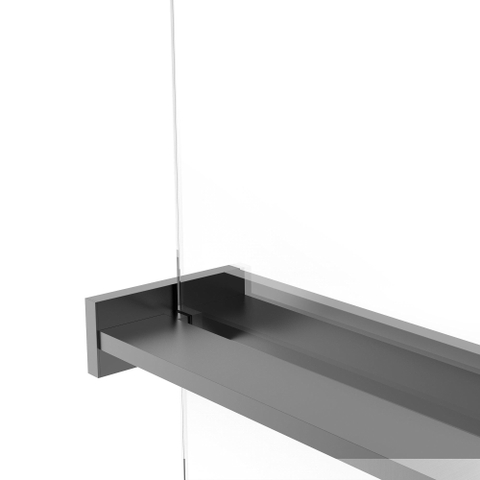 Fortifura Galeria handdoekrek voor inloopdouche - klemmen - 140cm - inkortbaar - geborsteld gunmetal (antraciet) SW1212778