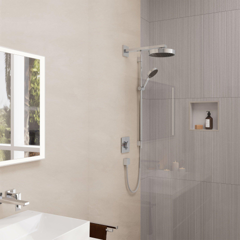 Hansgrohe RainFinity Doucheset - 130 - 3jet S Puro - 90cm pushsl Designflex - doucheslang - 160cm - hoogglans chroom SW918517