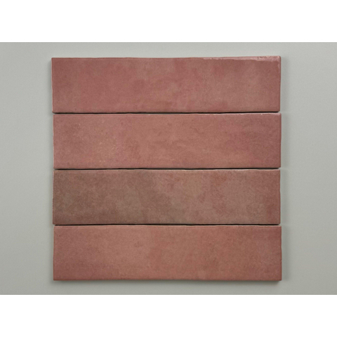 ÉCHANTILLON Terravito Mellina Carreau mural en céramique - 6x24,6cm - 8mm - Rose SW1441119