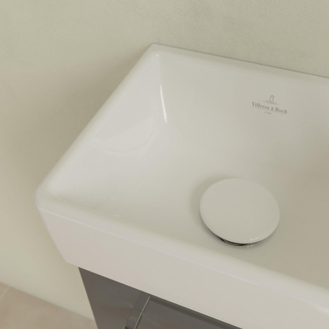 Villeroy & Boch Avento fontein - 1 kraangat rechts - zonder overloop - 36x22cm - White Alpine (glans wit) SW420537