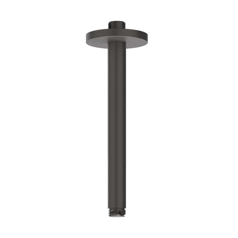 IVY Tribe Ensemble de douche pluie - encastré - symmetry - inverseur d’arrêt 2 voies - bras de plafond 20 cm - pomme de douche principale medium 20 cm - support avec sortie - flexible de douche 150 cm - douchette stick - RVS316 - PVD noir carbone brossé SW1032165