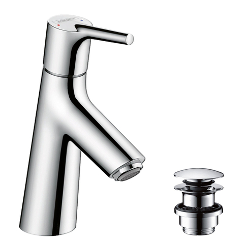 Hansgrohe Talis S wastafelkraan - 80 met push open garnituur - hoogglans chroom SW29006