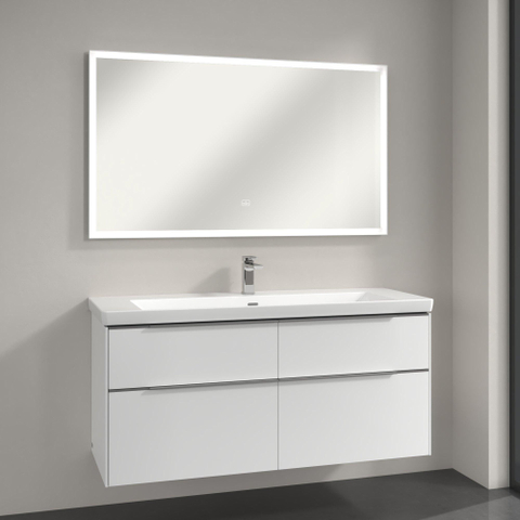 Villeroy & Boch Subway 3.0 spiegel - 130x75cm LED licht rondom - mat zilver SW641543