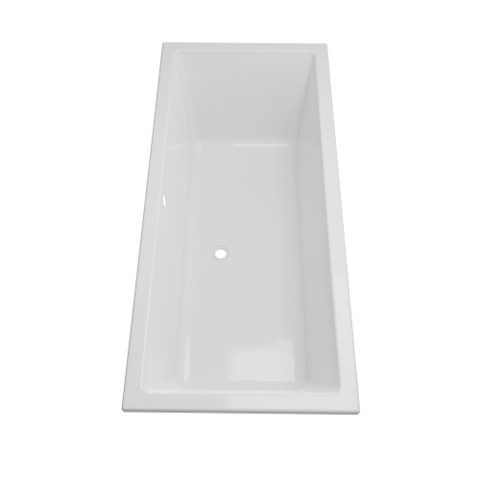 Zeza Square Ligbad - 170x75cm - acryl - glans wit OUTLETSTORE STORE43104