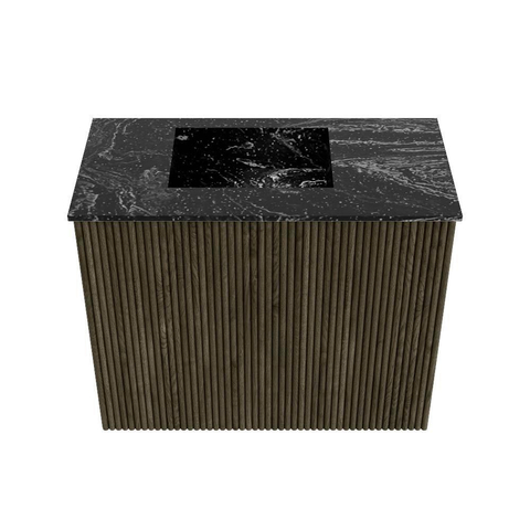 Mondiaz JOYA-DLUX Meuble de toilette 50cm - couleur Shadow - Vasque FAYE position Gauche Sans trou de robinet couleur Lava SW1422794