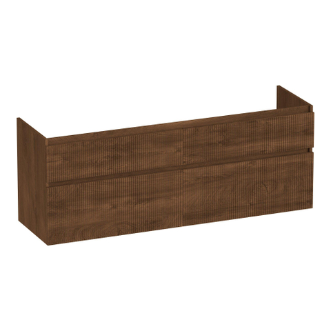 BRAUER Delight Wavy meuble de salle de bains sous lavabo 160 4 tiroirs softclose - sans poignées - 2 découpes pour siphon - Forest Cacao SW1204214