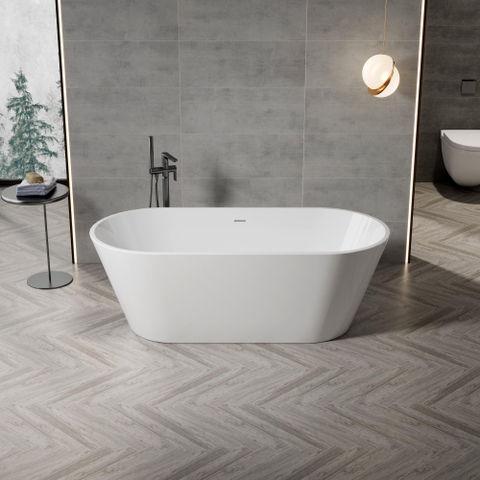 FugaFlow Eccelente Calma Baignoire îlot - 180x80x58cm - avec évacuation - acrylique - blanc brillant SW1451414