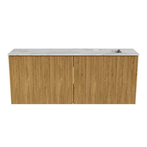 Mondiaz JOYA-DLUX Meuble de toilette 100cm - couleur Chêne - Vasque FAYE position Droite 1 trou de robinet couleur Glace SW1421968