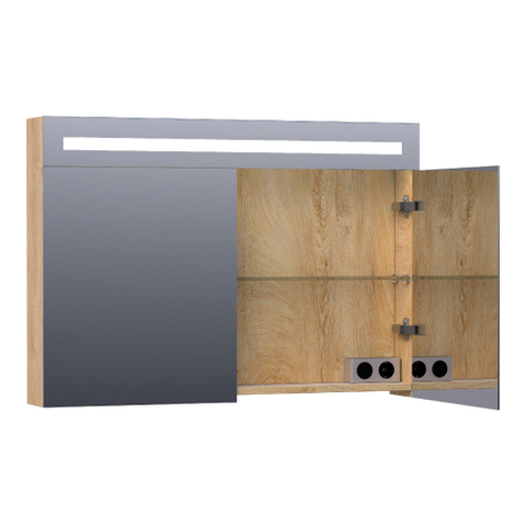 BRAUER Promise Deluxe armoire de toilette – 99 x 70 x 15 cm – LED directe – Forest Tan SW371657