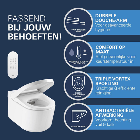 GROHE Sensia QuickFix douche-wc – Triple Vortex & HyperClean – glans wit SW1129622