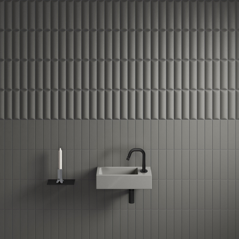 Clou Flush 3 fontein 36x18cm met kraangat rechts mat grijs keramiek SW795722